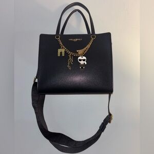 🍓Karl Lagerfeld Maybelle Black Purse with Gold Bag Charm